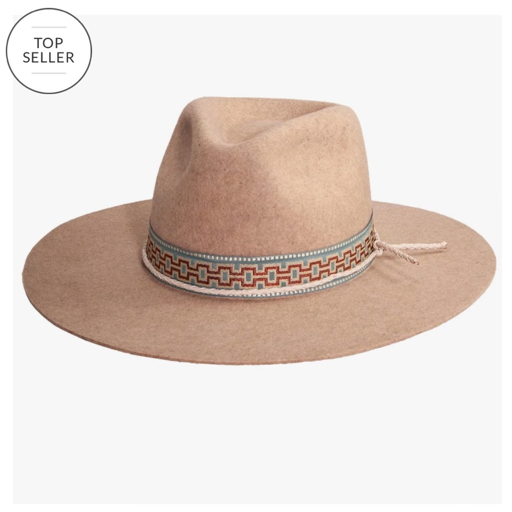 American Hat Makers Maldives Moon Wide Brim Felt Fedora Size S